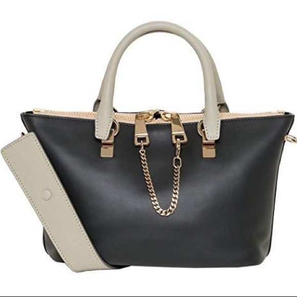 Chloe | Bags | Chloe Baylee Small Black Grey Shoulder Bag | Poshmark